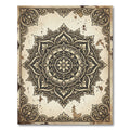 Ornate Sepia Floral Mandala Rug