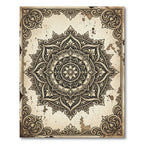 Ornate Sepia Floral Mandala Rug