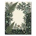 Green Floral Fern Olive Branch Botanical Rug