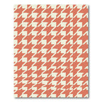 Coral Houndstooth Overlay Rug