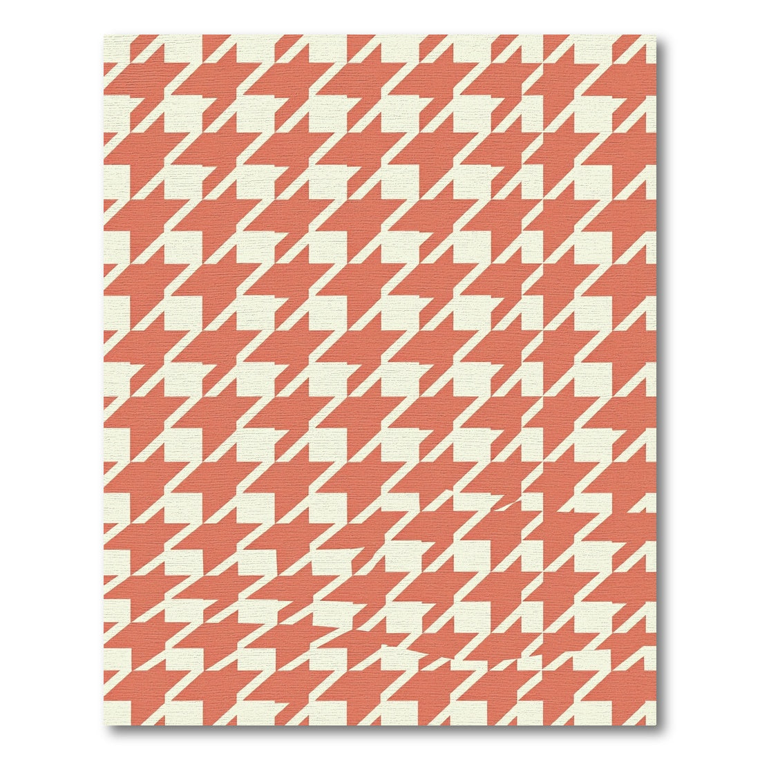 Coral Houndstooth Overlay Rug