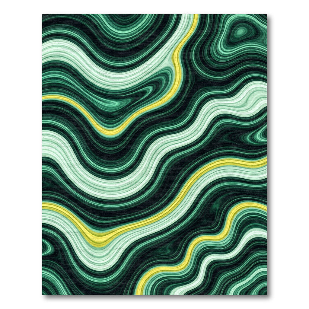 Emerald Swirls With Golden Accent Rug