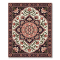 Coral Pink Floral Arch Medallion Rug