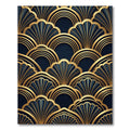 Art Deco Gold Navy Fan Arches Rug