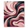 Abstract Blush and Midnight Swirl Area Rug