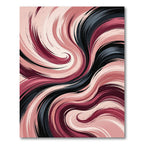 Abstract Blush and Midnight Swirl Area Rug