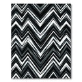 Sharp Black White Zigzag Stripes Rug