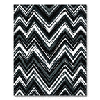 Sharp Black White Zigzag Stripes Rug