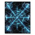 Luminous Cybernetic Blue Neon Core Rug