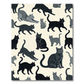 Gray Black Cat Crowd In Many Poses Rug