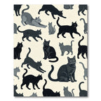 Gray Black Cat Crowd In Many Poses Rug