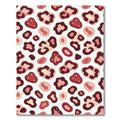 Abstract Blush and Maroon Leopard Spot Rug
