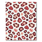 Abstract Blush and Maroon Leopard Spot Rug