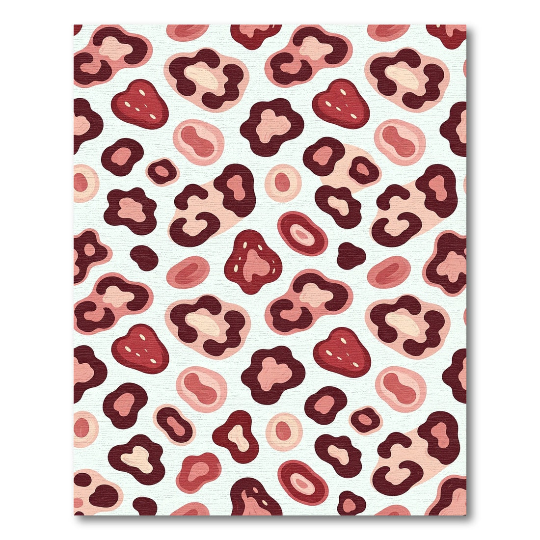Abstract Blush and Maroon Leopard Spot Rug