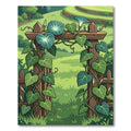 Whimsical Morning Glory Botanical Arch Rug