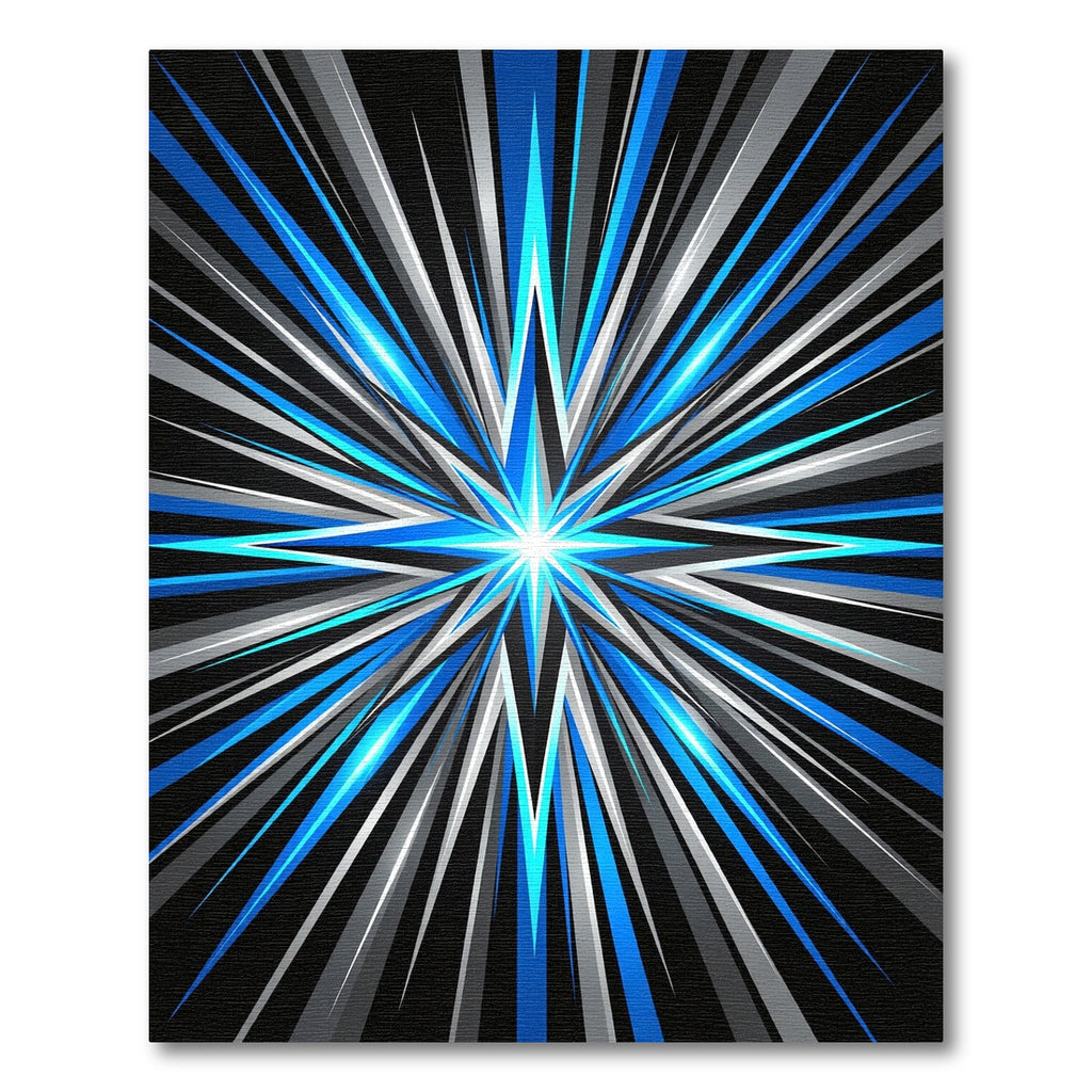 Radiant Electric Blue Geometric Starburst Rug