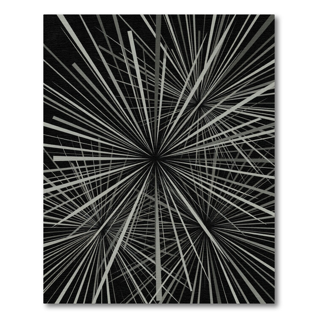 Monochrome Abstract Geometric Starburst Burst Rug