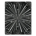 Monochromatic Sunburst Floral Art Deco Rug