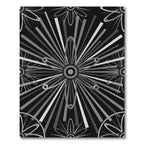Monochromatic Sunburst Floral Art Deco Rug