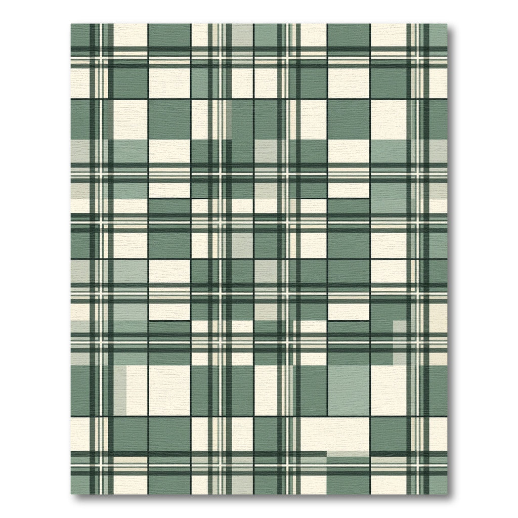 Sage Green Modern Plaid Composition Rug