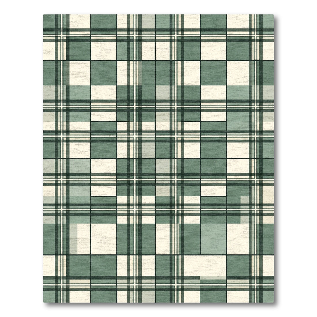 Sage Green Modern Plaid Composition Rug