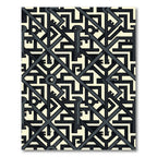 Abstract Geometric Interlocking Key Grid Rug