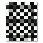 Monochrome Abstract Grid Checkered Tile Rug