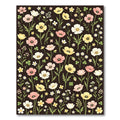 Pink Yellow White Floral Field Meadow Rug