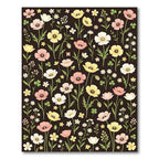 Pink Yellow White Floral Field Meadow Rug