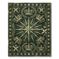 Vintage Olive Crown Compass Star Rug