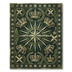 Vintage Olive Crown Compass Star Rug