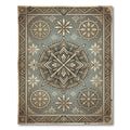 Vintage Teal Floral Medallion Composition Rug