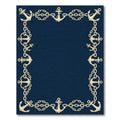Navy Anchor Chain Border Nautical Rug