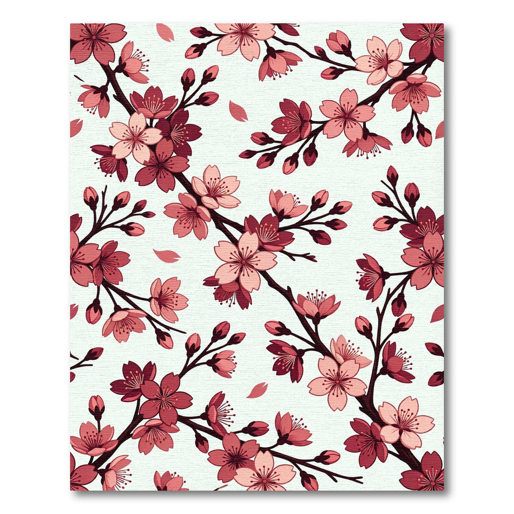 Ethereal Pink Cherry Blossom Branches Rug