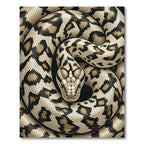 Coiled Neutral Tone Python Scale Rug