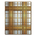 Luxurious Gold Grid Geometric Metallic Accent Rug