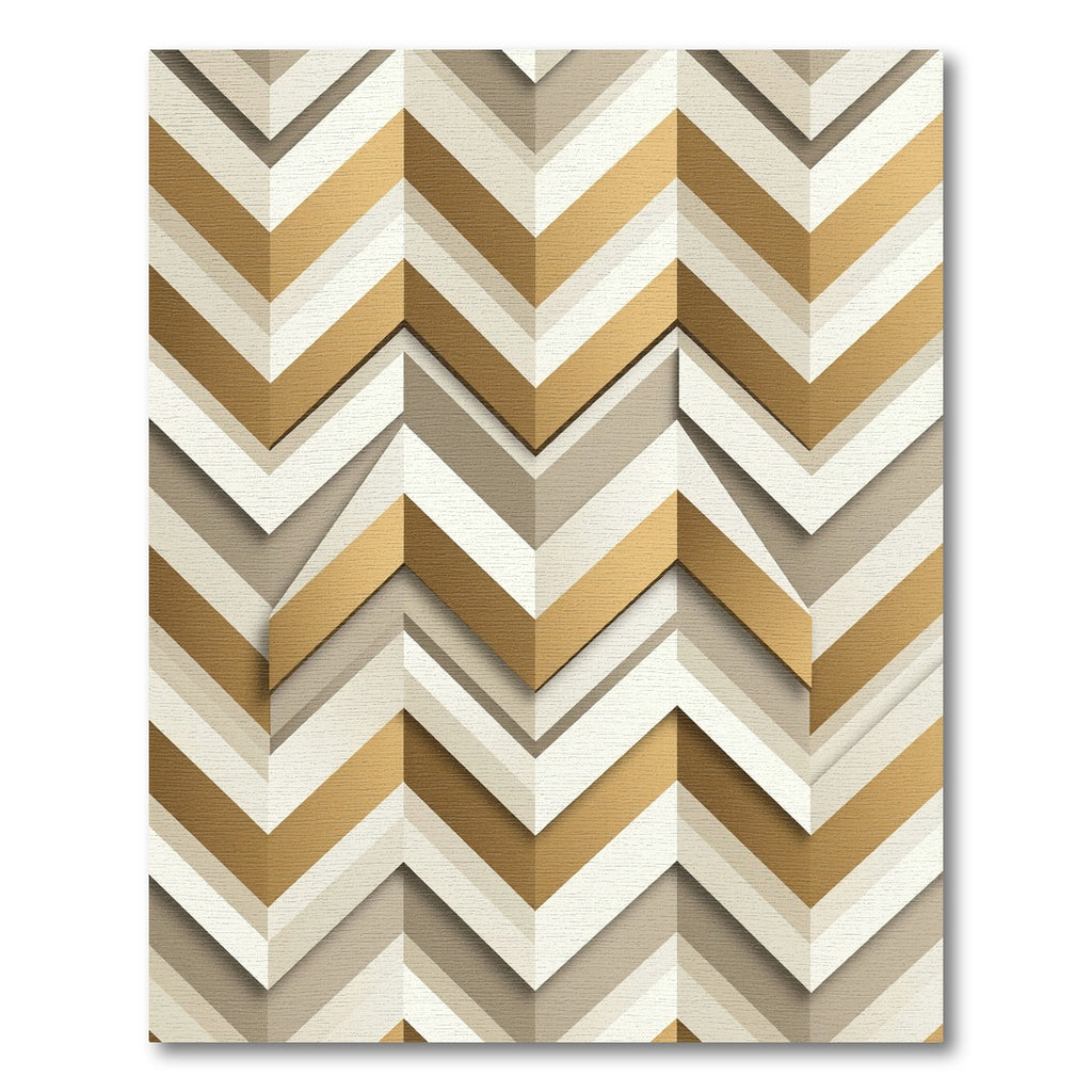 Golden Taupe Chevron Layers Rug