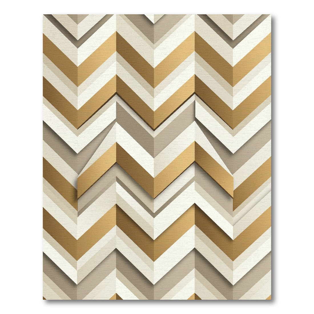 Golden Taupe Chevron Layers Rug