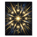 Celestial Golden Starburst Radial Art Rug