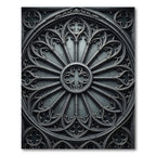 Gothic Charcoal Architectural Rose Medallion Rug