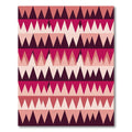 Crimson Pink Geometric Jagged Lines Rug