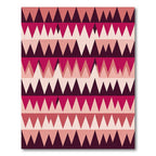 Crimson Pink Geometric Jagged Lines Rug