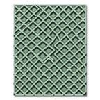 Sage Green Textured Waffle Grid Rug