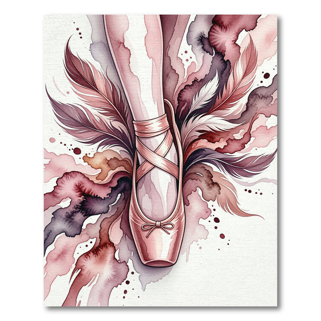 Whimsical Ballerina Pink Watercolor Feather Elegance Rug