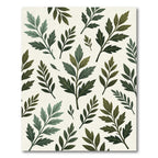 Green Leafy Branch Pattern Rug
