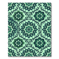 Emerald Green Floral Medallion Scroll Rug