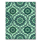 Emerald Green Floral Medallion Scroll Rug