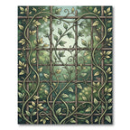 Verdant Botanical Trellis Climbing Vine Rug