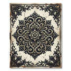 Vintage Ornate Dark Floral Medallion Rug