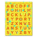 Orange Alphabet Geometric Floral Stars Rug